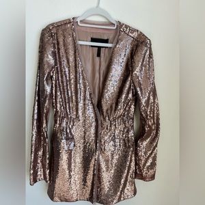Pink Sequined Blazer Dress